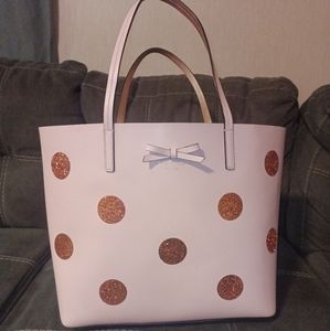 Kate Spade Glittering Dots Little Len Leather Tote, Ballet Slipper PInk!